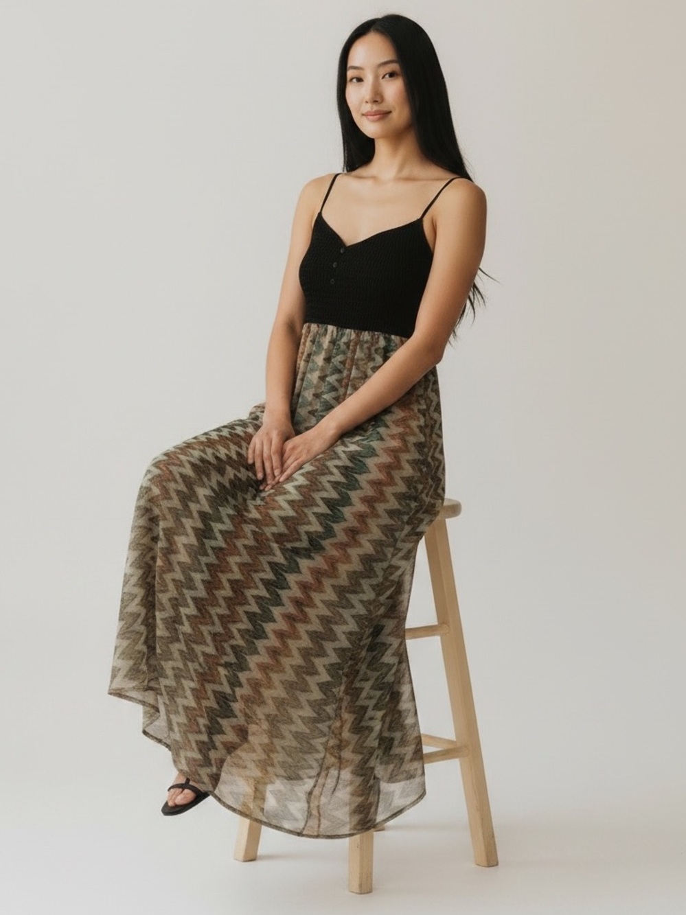 3/$29 Coco Avante Maxi  Spaghetti Straps Aztec Dress, Size Small